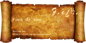 Font Ákos névjegykártya